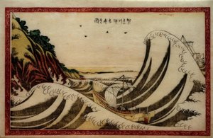 Widok na otwarte morze w prowincji Kanagawa autorstwa Katsushika Hokusai