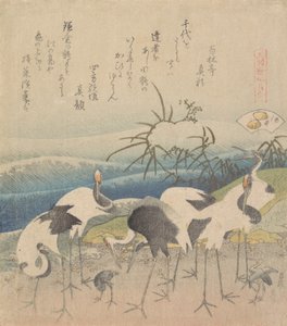 Foot Cam, z serii s Genroku River Meeting, 1821. autorstwa Katsushika Hokusai