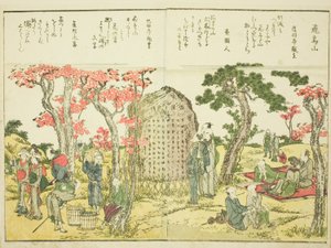 Asuka Hill (Asukayama), z obj. 1 ilustrowanej książki „Piękne widoki na wschodnią stolicę w skrócie (Toto shokei ichiran)” autorstwa Katsushika Hokusai
