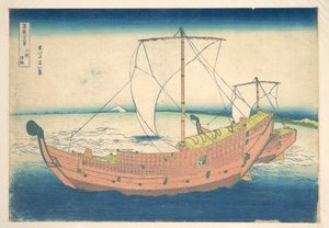 Na morzu u wybrzeży Kazusa (Kazusa no kairo), z cyklu „Trzydzieści sześć widoków góry Fuji” (Fugaku sanjūrokkei) autorstwa Katsushika Hokusai