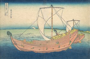 Nad morzem Kazusa Kazusa no kairo, z cyklu Trzydzieści sześć widoków góry Fuji..., ca. 1830-32. autorstwa Katsushika Hokusai