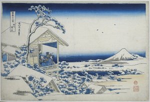 Śnieżny poranek w Koishikawa Koishikawa yuki no tan (tytuł na obiekcie) 36 widoków góry Fuji (tytuł serii) Fugaku sanjurokkei (tytuł serii na obiekcie) autorstwa Katsushika Hokusai
