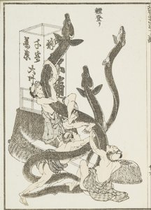 Wielkie węgorze autorstwa Katsushika Hokusai