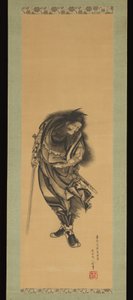 Czarny Shōki, pogromca demonów autorstwa Katsushika Hokusai