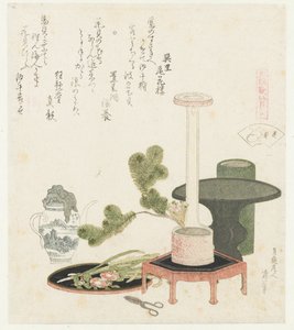 kwiat muszli Hanagai (tytuł na obiekcie) Porównanie wierszy i muszli Genroku (tytuł serii) Genroku kasen kaiawase (tytuł serii na obiekcie) autorstwa Katsushika Hokusai