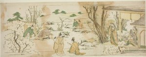 Wydarzenie dworskie wzorowane na Lanting Gathering autorstwa Katsushika Hokusai