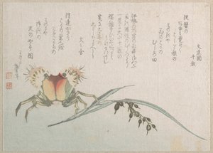 Zakład przetwórstwa krabów i ryżu autorstwa Katsushika Hokusai