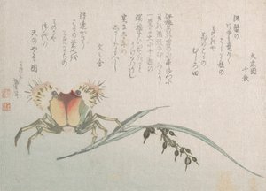 Zakład Kraba i Ryżu, XIX wiek. autorstwa Katsushika Hokusai