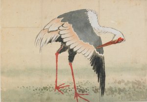 Żuraw, okres Edo, koniec XVIII-początek XIX wieku. autorstwa Katsushika Hokusai