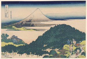 Poduszka Sosna w Aoyamie (Aoyama Enza no matsu), z serii „Trzydzieści sześć widoków na górę Fuji (Fugaku sanjurokkei)” autorstwa Katsushika Hokusai