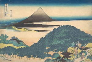 Poduszka Sosna u Aoyamy Aoyama enza no matsu, z serii Trzydzieści sześć widoków…, ca. 1830-32. autorstwa Katsushika Hokusai