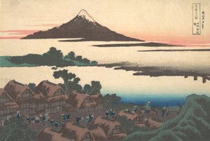Świt w Isawa w prowincji Kai Koshu Isawa no akatsuki, z serii Thirty-six..., ca. 1830-32. autorstwa Katsushika Hokusai