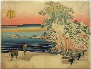 Pas przybrzeżny Sodegaura w prowincji Sagami autorstwa Katsushika Hokusai