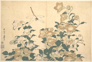 Ważka i dzwonek autorstwa Katsushika Hokusai