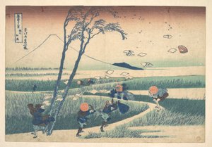 Ejiri w prowincji Suruga (Sunshū Ejiri), z cyklu „Trzydzieści sześć widoków góry Fuji” (Fugaku sanjūrokkei) autorstwa Katsushika Hokusai
