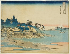 Kazu Enoshima Sagami P Lovinse (Nierafinowana Sake Enoshima), z serii „Tyrty Pan x Widoki na górę Fuji (Fugaku Usaju Rokukei)” autorstwa Katsushika Hokusai