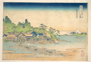 Enoshima w prowincji Sagami (Sōshū Enoshima), z cyklu „Trzydzieści sześć widoków góry Fuji” (Fugaku sanjūrokkei) autorstwa Katsushika Hokusai