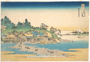 Enoshima w prowincji Sagami (Sōshū Enoshima), z cyklu „Trzydzieści sześć widoków góry Fuji” (Fugaku sanjūrokkei) autorstwa Katsushika Hokusai
