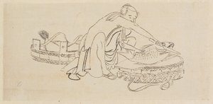 Sprzedawca ryb autorstwa Katsushika Hokusai