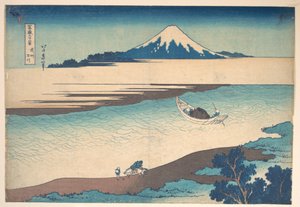 Fuji — rzeka Tama, prowincja Musashi, z cyklu „Trzydzieści sześć widoków góry Fuji” (Fugaku sanjūrokkei) autorstwa Katsushika Hokusai