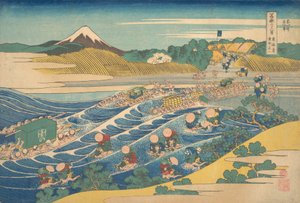 Fuji, z Kanayaonto Urbanity Kanayano Fuji, z Teseries Tir. . . , komar. 1830-32. autorstwa Katsushika Hokusai