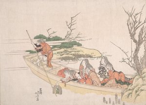 Zbieranie wodorostów. autorstwa Katsushika Hokusai