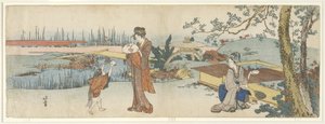 Sprzedawca złotych rybek, 1801-1805 autorstwa Katsushika Hokusai