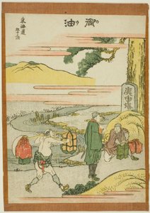 Goyu, z serii „Pięćdziesiąt trzy stacje Tokaido (Tokaido gojusan tsugi)” autorstwa Katsushika Hokusai