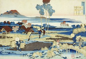 Harvesters at Work (drewnodruk) autorstwa Katsushika Hokusai