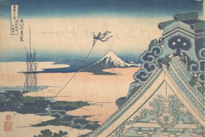 Honganji u Asakusa w Edo Toto Asakusa Honganji, z cyklu Trzydzieści sześć widoków..., ca. 1830-32. autorstwa Katsushika Hokusai