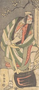 Ichikawa Grape Dyeing Dan Juro jest członkiem pierwszej nominacji Mungaku. . . , 1781-1801. autorstwa Katsushika Hokusai