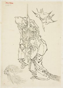 Jo and Uba; Theme of Takasago, ca. 1815-1849 (ink on paper) autorstwa Katsushika Hokusai