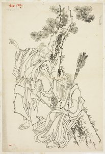 Jo and Uba; Theme of Takasago, ca. 1815-49 (ink on paper) autorstwa Katsushika Hokusai