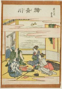 Kanagawa, z serii „Pięćdziesiąt trzy stacje Tokaido (Tokaido gojusan tsugi)” autorstwa Katsushika Hokusai