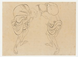 Robotnicy, koniec XVIII-początek XIX wieku. autorstwa Katsushika Hokusai