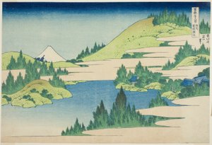 Jezioro Hakone w prowincji Sagami (Soshu Hakone Kosui), z cyklu „Trzydzieści sześć widoków na górę Fuji (Fugaku sanjurokkei)” autorstwa Katsushika Hokusai