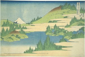 Jezioro Hakone w prowincji Segami, z cyklu Trzydzieści sześć widoków na górę Fuji autorstwa Katsushika Hokusai