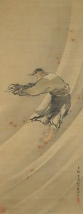 Liezi na wietrze autorstwa Katsushika Hokusai