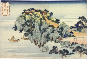 Scena wieczorna w Jungai, z serii Osiem widoków wysp Riukyu (Jungai sekisho) - grafika Katsushika Hokusai (1760-1849), sztuka japońska autorstwa Katsushika Hokusai