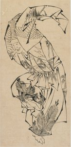 Tancerz, Manzai, koniec XVIII – początek XIX wieku. autorstwa Katsushika Hokusai