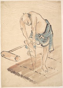 Człowiek na tratwie autorstwa Katsushika Hokusai