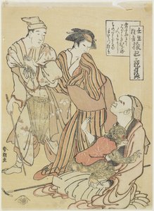 Treser małp, ok. 1790 autorstwa Katsushika Hokusai