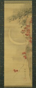 Księżyc, sosna i klon autorstwa Katsushika Hokusai