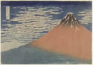 Góra Fuji w bezchmurną pogodę (znana również jako Czerwona Fuji), ok. 1830 (odbitka drewniana) autorstwa Katsushika Hokusai