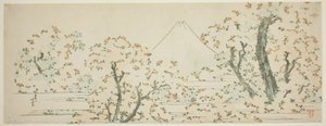 Góra Fuji z drzewami wiśni w rozkwicie autorstwa Katsushika Hokusai