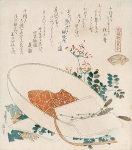 Mnóstwo traw muszla (Chigusagai) z serii „Gra w dopasowywanie muszli z trzydziestoma sześcioma połączonymi wersami Genroku (Genroku kasen kai-awase)” autorstwa Katsushika Hokusai