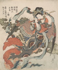 Mistyczny ptak Karyobinga, 1820-33. autorstwa Katsushika Hokusai