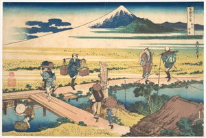 Nakahara w prowincji Sagami (Sōshū Nakahara), z cyklu „Trzydzieści sześć widoków góry Fuji” (Fugaku sanjūrokkei) autorstwa Katsushika Hokusai