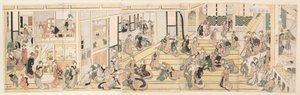 Nowy Rok w domu publicznym Ōgiya w Yoshiwara autorstwa Katsushika Hokusai