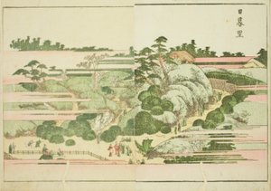 Nippori, z ilustrowanej książki „Picture Book of Amusements of the East (Ehon Azuma asobi)” autorstwa Katsushika Hokusai